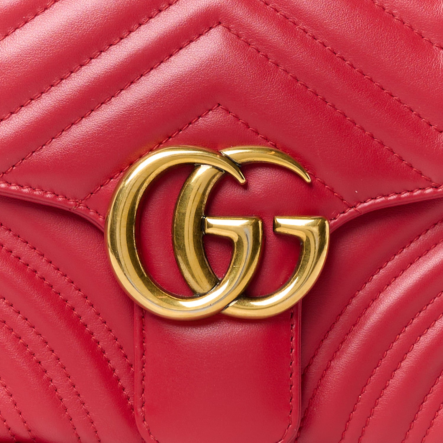 Gucci Calfskin Matelasse Sylvie Web Small GG Marmont Top Handle Shoulder Bag Hibiscus Red 10 of 12