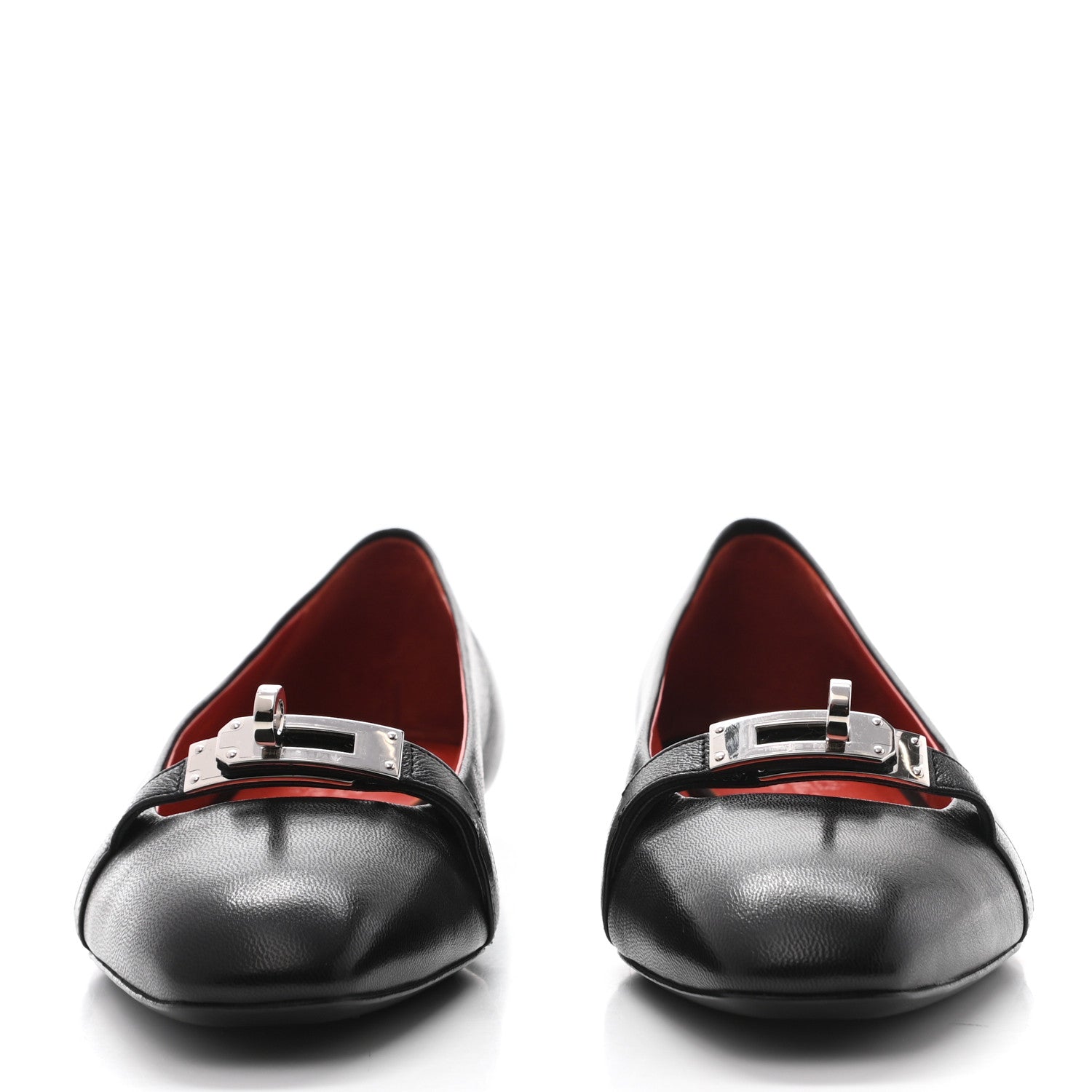 Hermes Goatskin Bilbao Ballerina Flats 36.5 Black 2 of 7