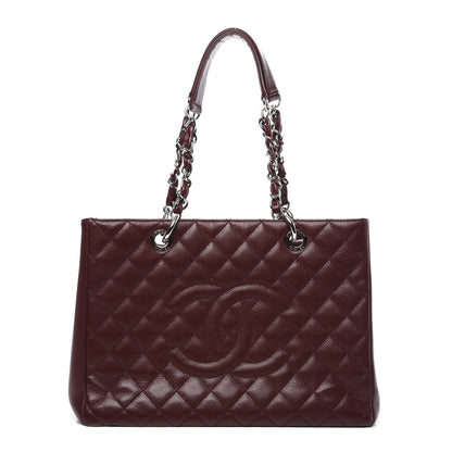 Chanel Caviar Quilted Grand Shopping Tote GST Dark Burgundy 1 of 9