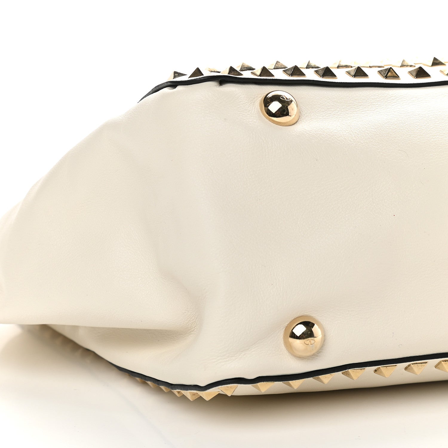 Valentino Garavani Vitello Medium Rockstud All Over Tote White 7 of 10