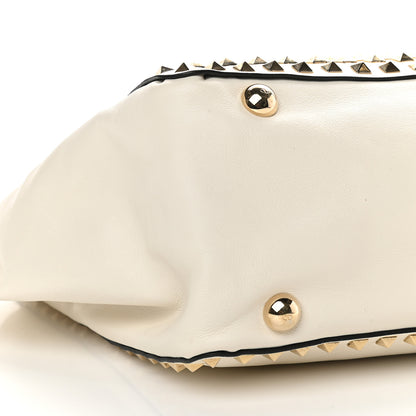 Valentino Garavani Vitello Medium Rockstud All Over Tote White 7 of 10