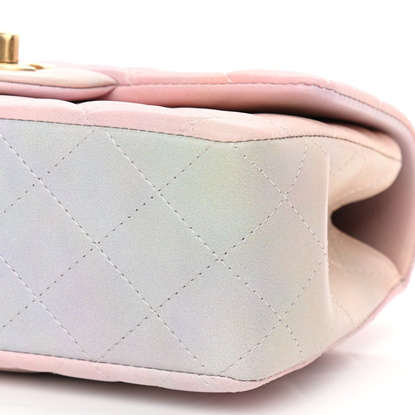 Lambskin Quilted Ombre Mini Top Handle Rectangular Flap Pink Multicolor
