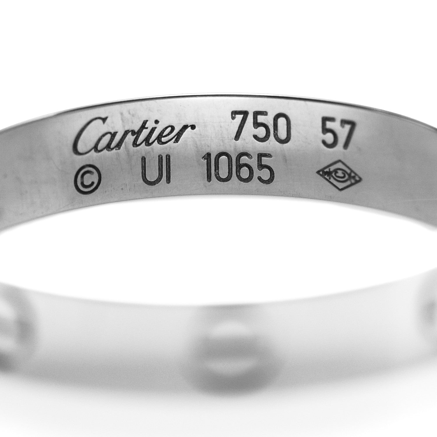 Cartier 18K White Gold 4mm LOVE Wedding Band Ring 57 8 4 of 4