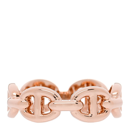 Hermes 18K Rose Gold PM Chaine d'Ancre Enchainee Ring 48 4.5 1 of 7