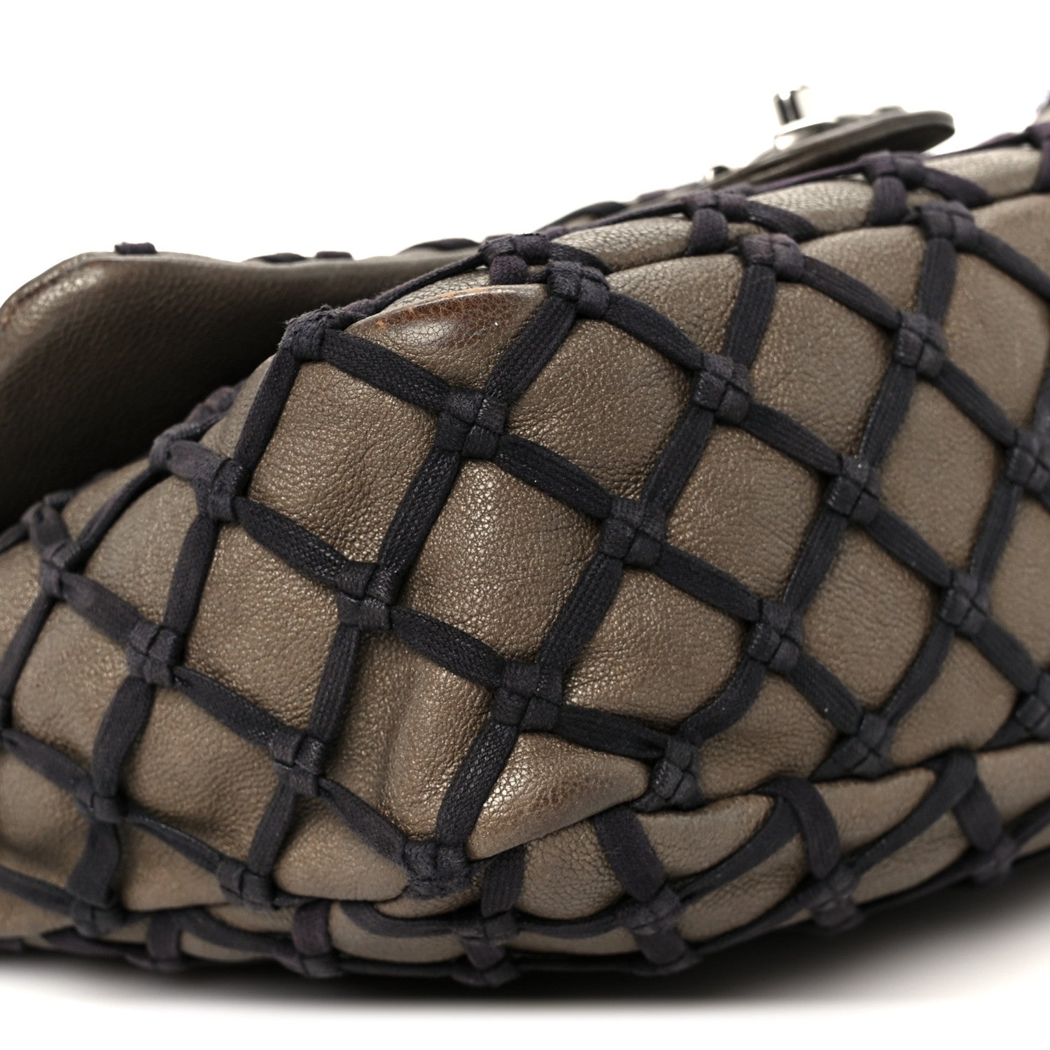 Chanel Calfskin Jumbo Canebiers Net Flap Brown 10 of 13
