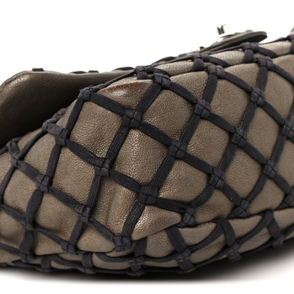 Chanel Calfskin Jumbo Canebiers Net Flap Brown 10 of 13