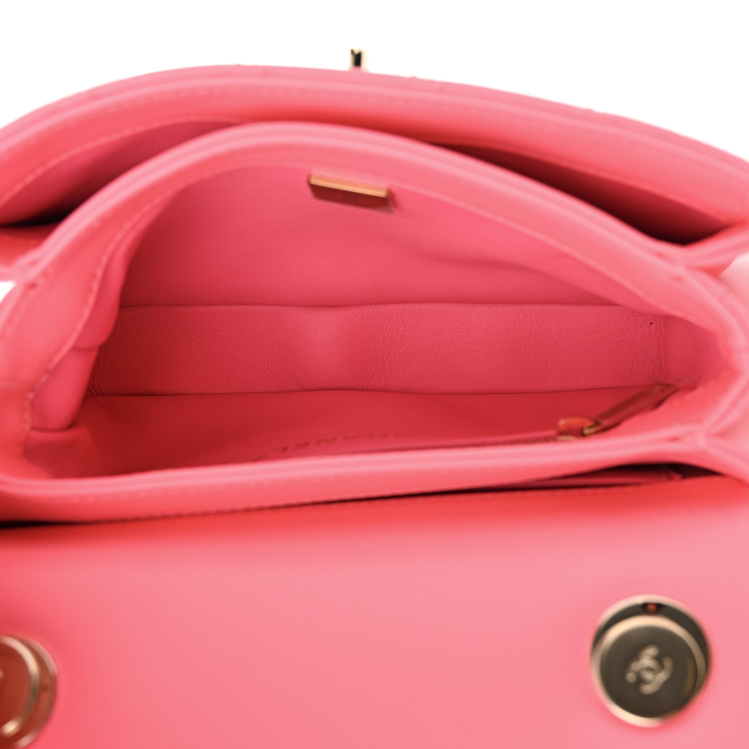 Chanel Lambskin Lacquered Quilted Mini Trendy CC Dual Handle Flap Bag Coral Pink 5 of 11