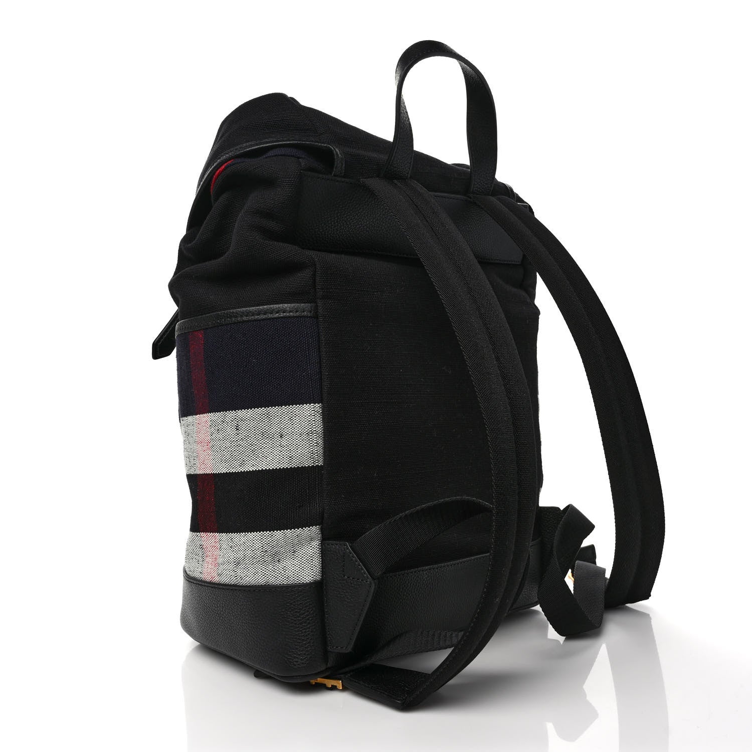 Burberry Overdyed Canvas Mega Check Drifton Backpack Black 3 of 10