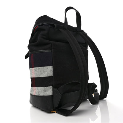 Burberry Overdyed Canvas Mega Check Drifton Backpack Black 3 of 10
