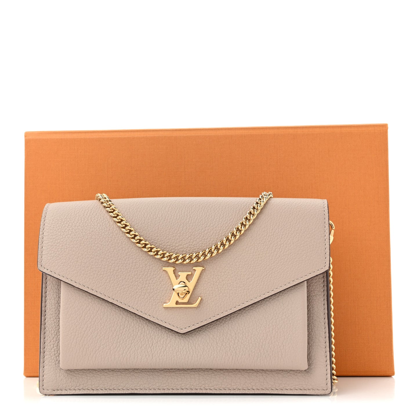 Soft Calfskin My Lockme Chain Pochette Greige