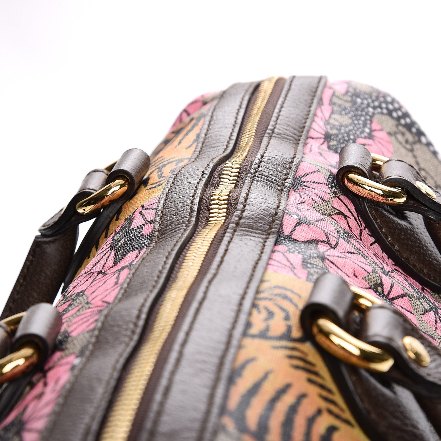 Gucci GG Supreme Monogram Bengal Medium Boston Beige PInk 14 of 14