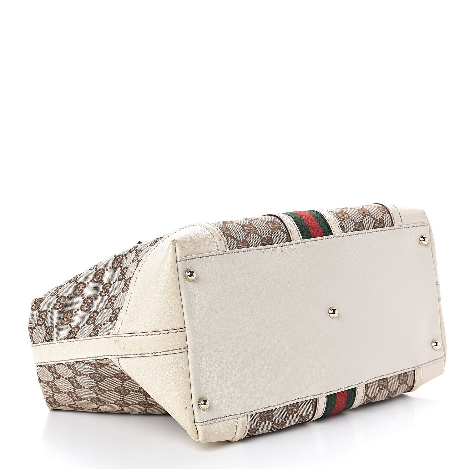 Gucci Monogram Web Large Treasure Boston Tote Beige 4 of 17