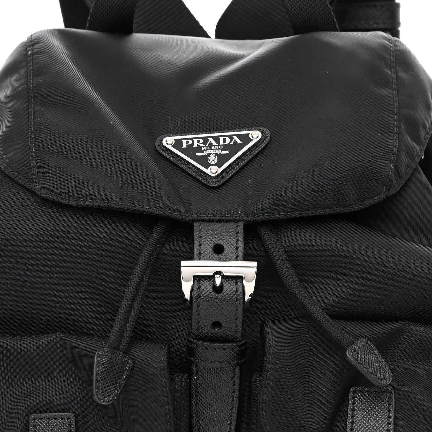 Prada Tessuto Nylon Saffiano Small Backpack Black 9 of 11