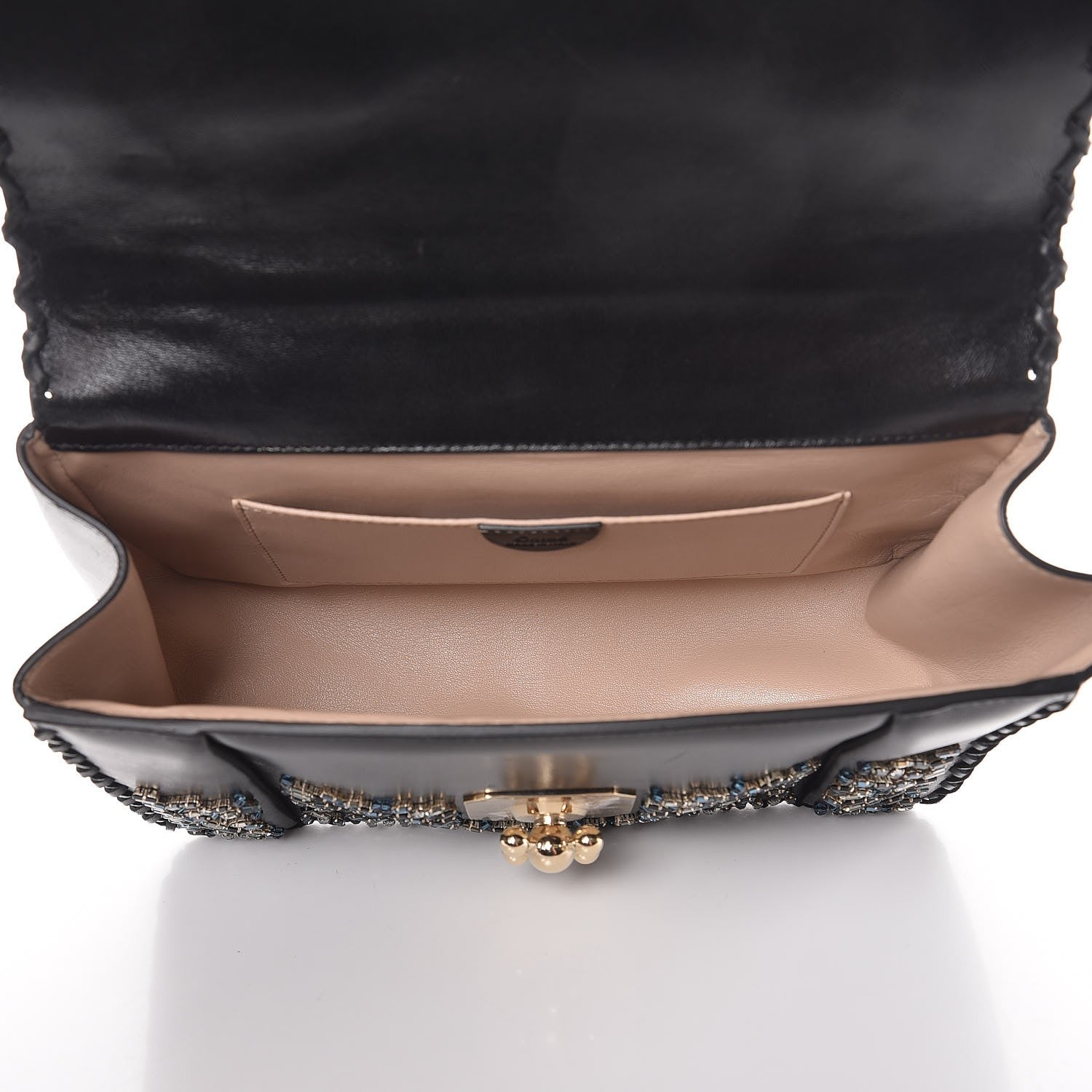 Chloe Calfskin Crystal Embellished Medium Elsie Shoulder Bag Black 6 of 9