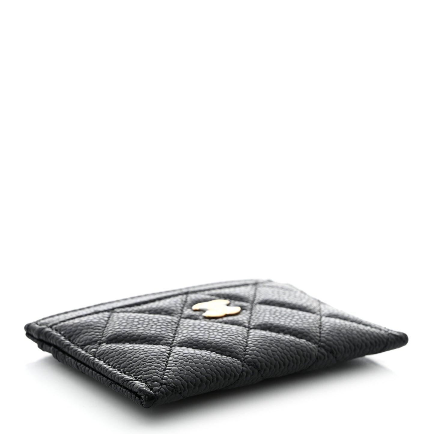 Caviar Quilted Card Holder Black