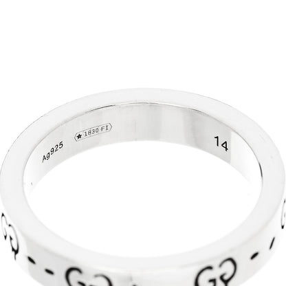 Gucci Sterling Silver Narrow GucciGhost Ring 54 6.75 5 of 5