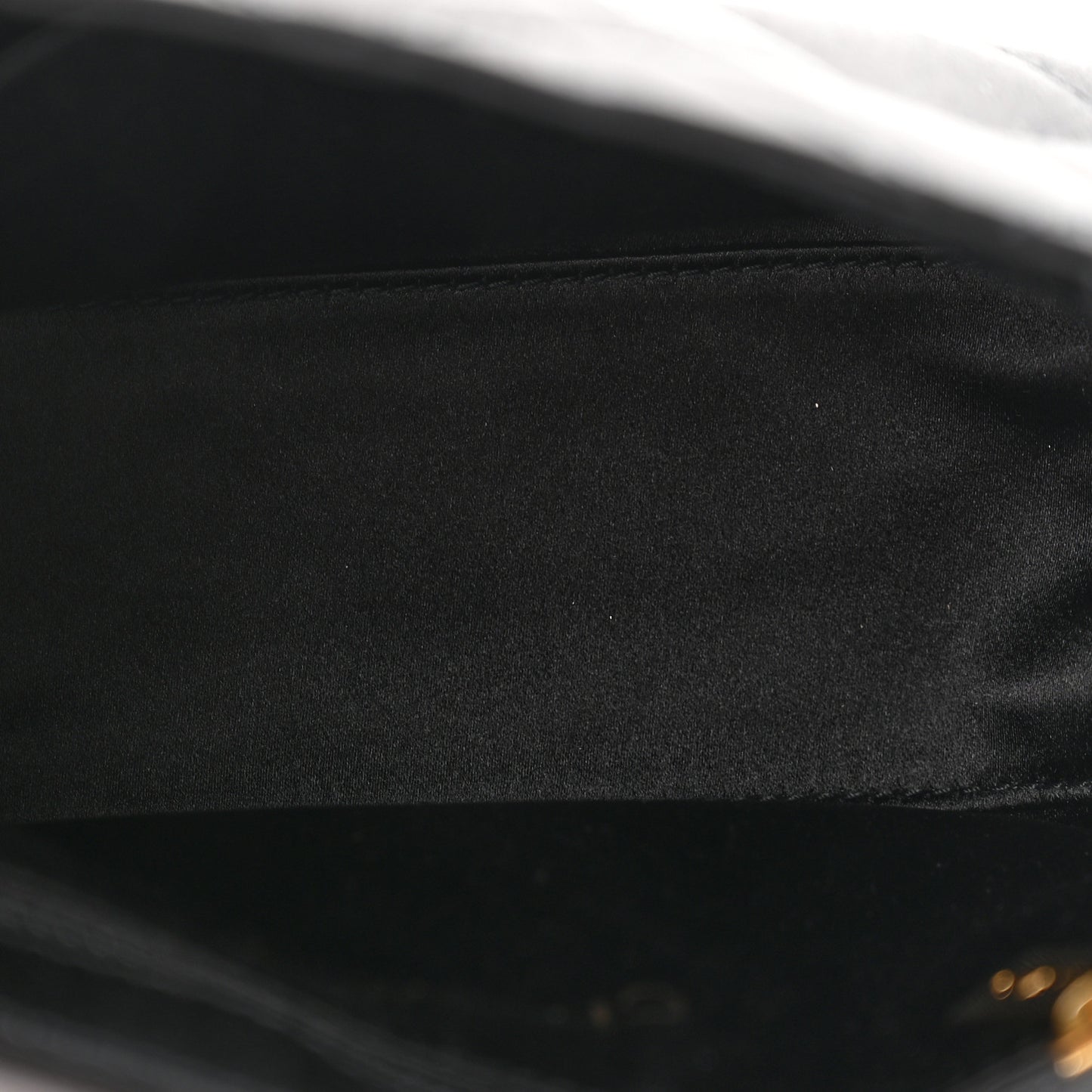 Satin Quilted Mini Shoulder Bag Black
