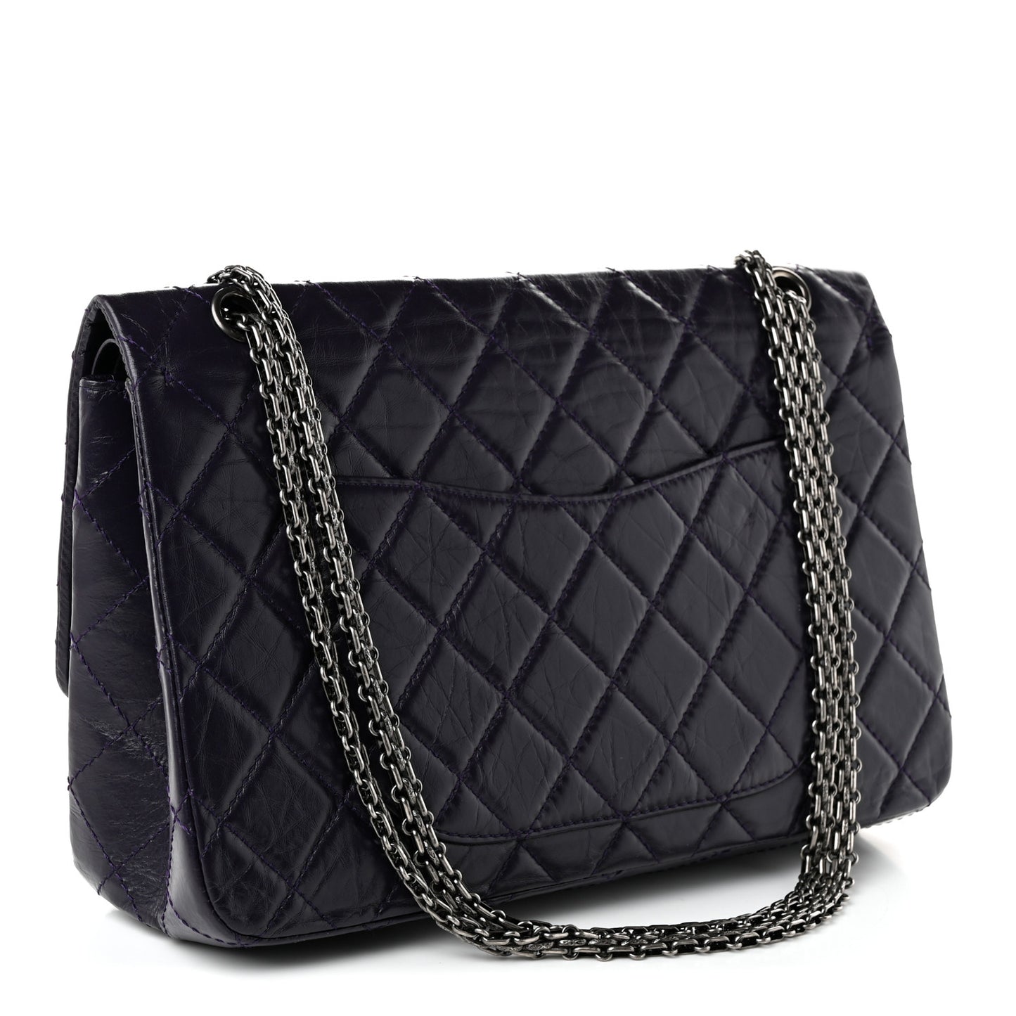 Aged Calfskin Quilted 2.55 Reissue 225 Flap Purple