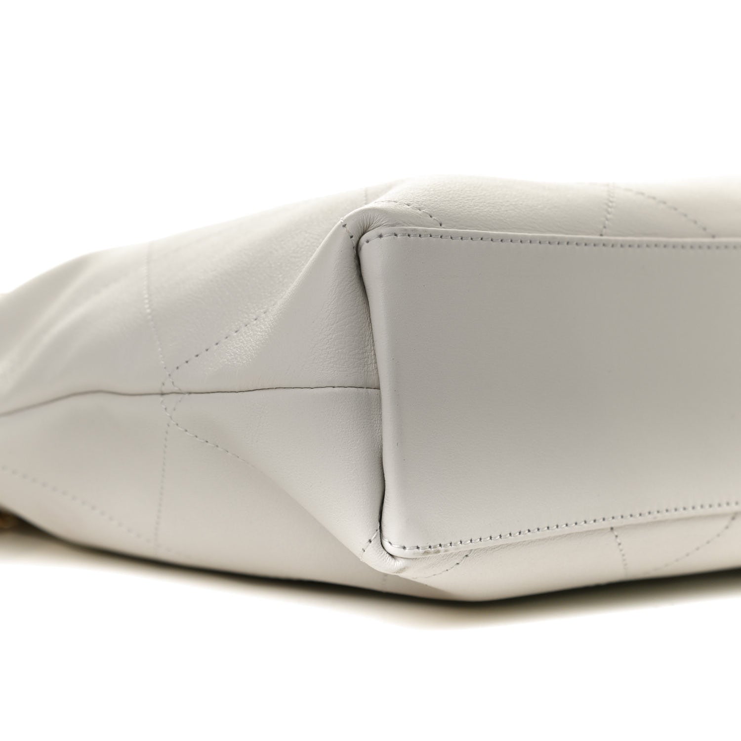 Chanel Calfskin Stitched Small Shopping Tote White 9 of 12