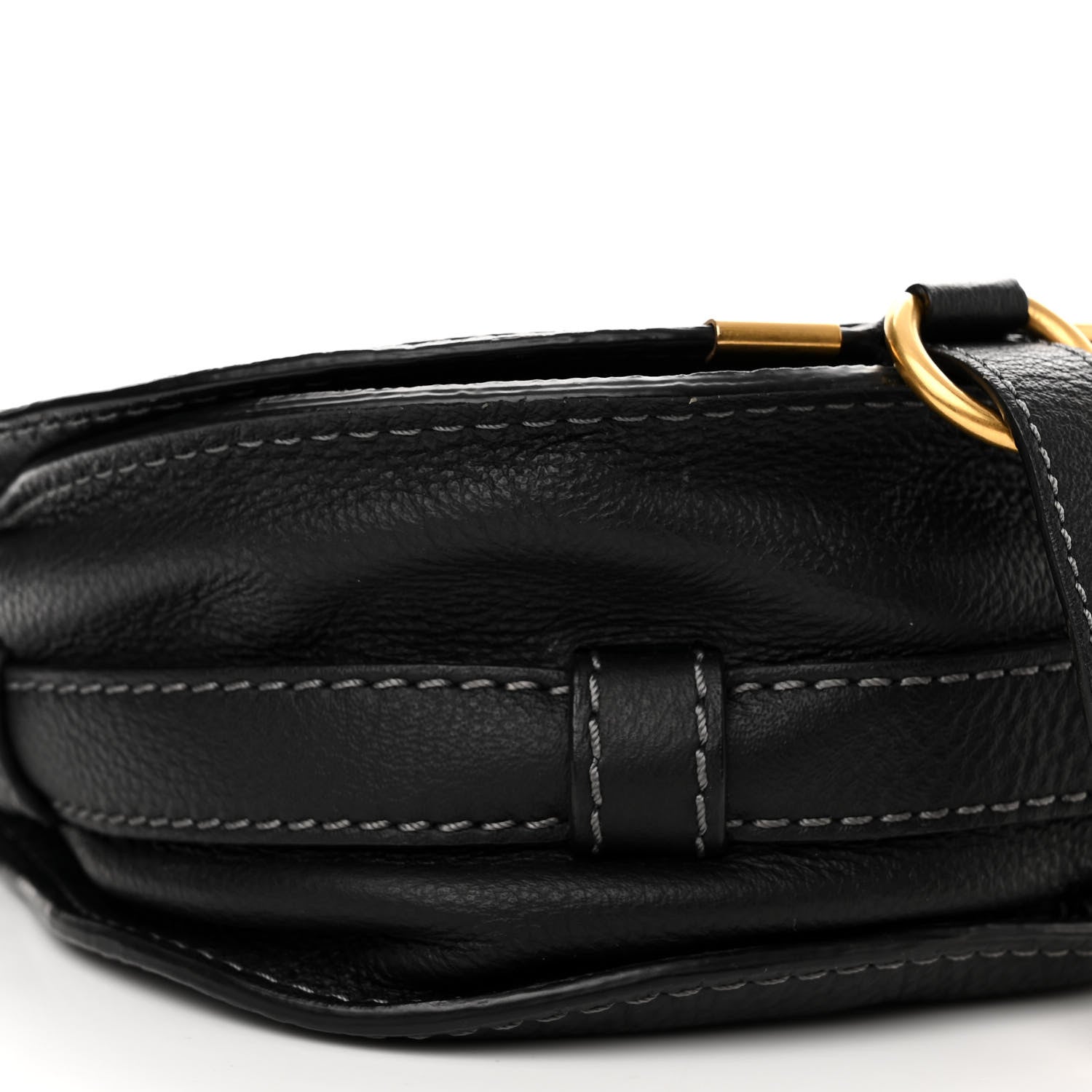 Chloe Grained Calfskin Small Marcie Saddle Bag Black 10 of 11