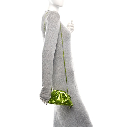 Bottega Veneta Metallic Crushed Calfskin The Mini Pouch Chlorophyll 2 of 9