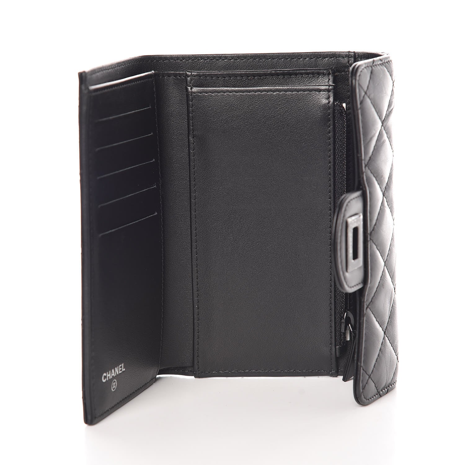 Chanel Aged Calfskin Quilted Reissue Medium Flap Wallet So Black 5 of 9