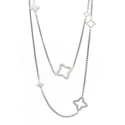 David Yurman Sterling Silver 25mm Quatrefoil Chain Necklace 1 of 4