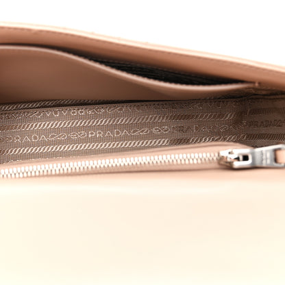 Prada Soft Calfskin Impunture Diagramme Medium Chain Flap Shoulder Bag Cipria 5 of 11