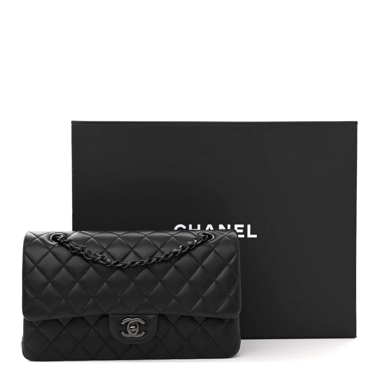 Chanel Lambskin Quilted Medium Double Flap So Black 3 of 11