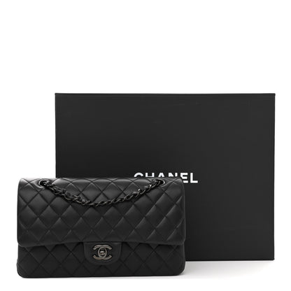 Chanel Lambskin Quilted Medium Double Flap So Black 3 of 11