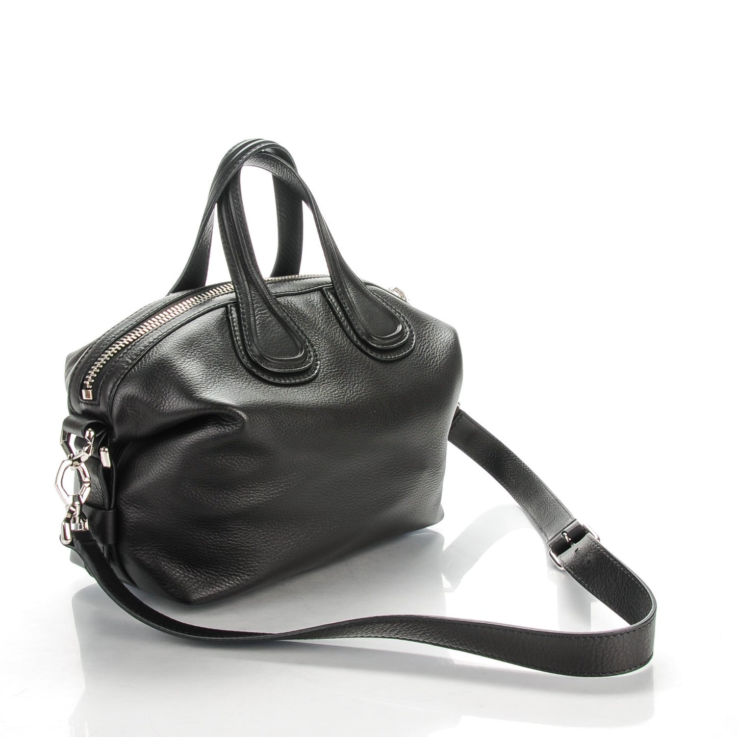 Pebbled Calfskin Small Nightingale Black