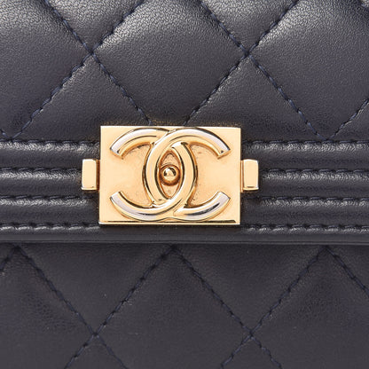 Chanel Lambskin Quilted Boy Card Holder Wallet Navy 10 of 12