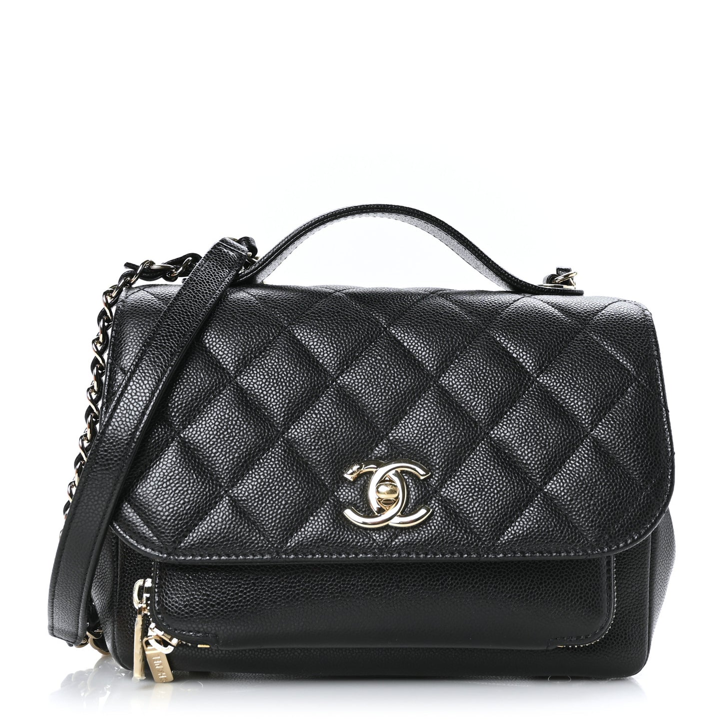 Caviar Quilted Small Business Affinity Flap Black