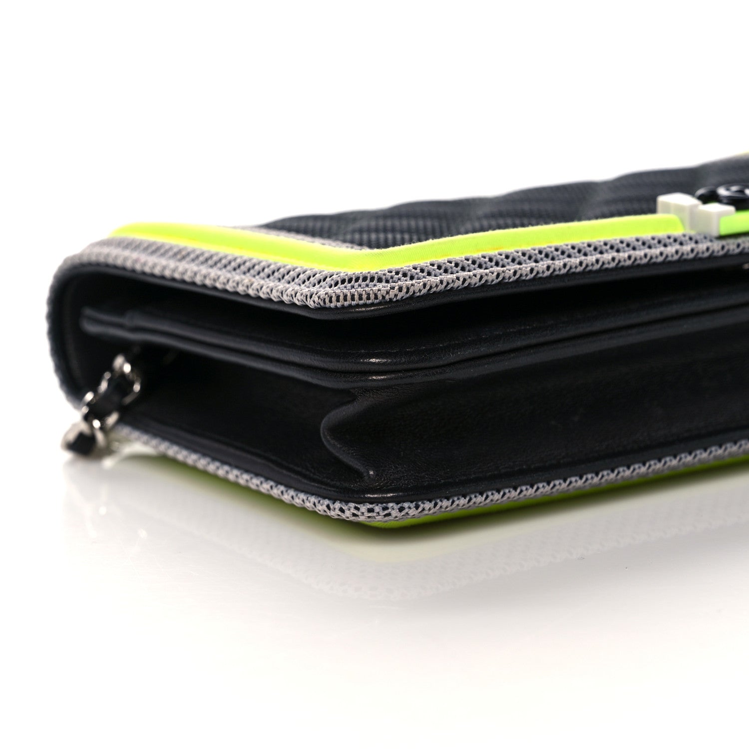 Chanel Canvas Quilted Small Fluo Boy Flap Black Grey Yellow 9 of 14