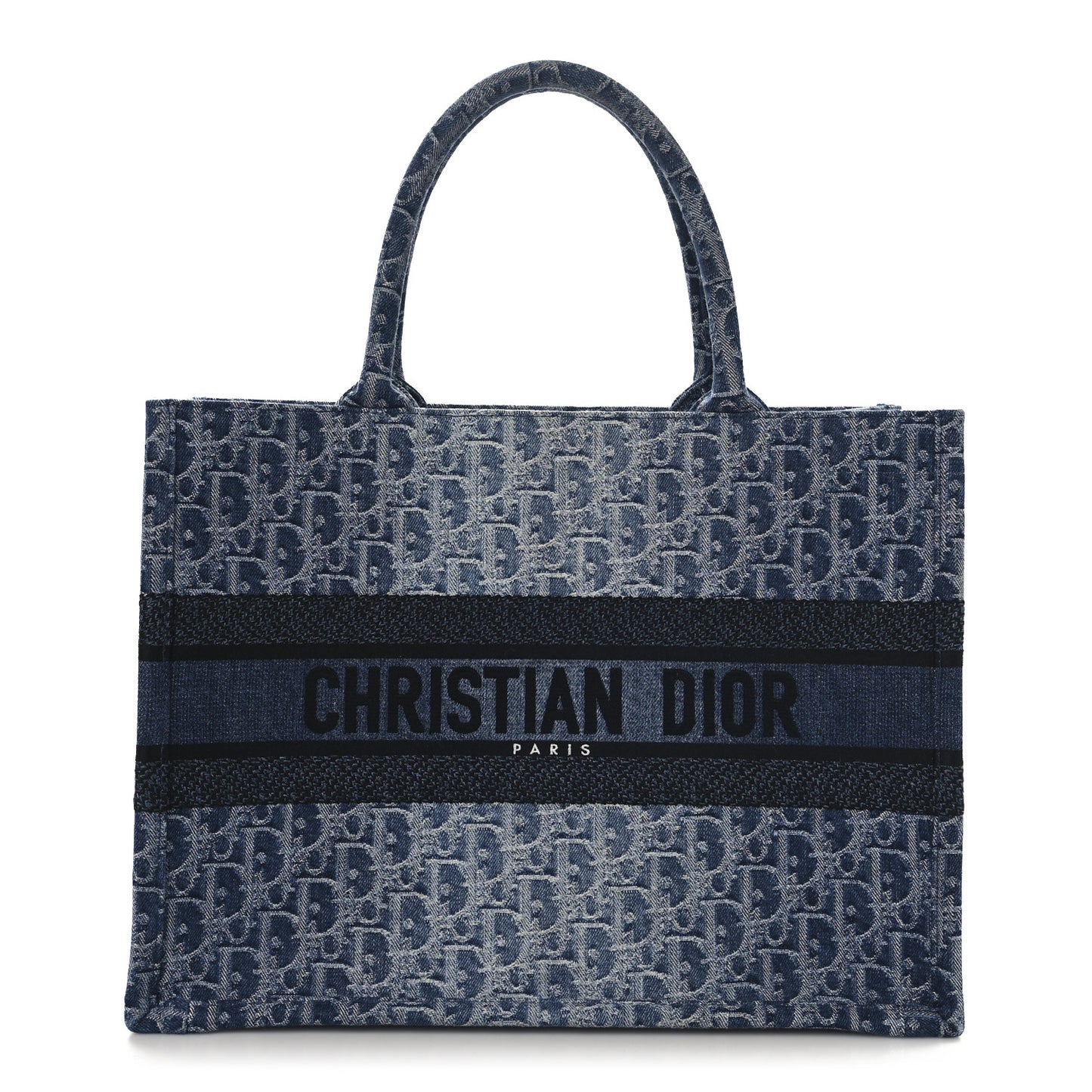 Oblique Denim Medium Book Tote Blue