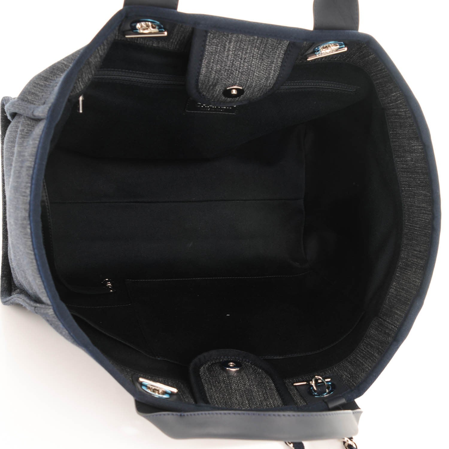 Chanel Canvas Large Deauville Tote Dark Blue 5 of 7