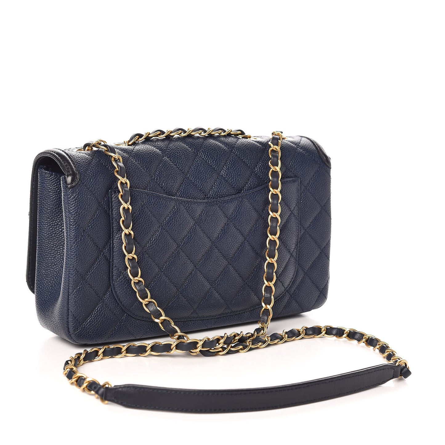 Caviar Quilted Medium CC Filigree Flap Navy Black