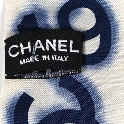 Chanel Silk CC Slim Bandeau Scarf Navy Ivory 3 of 3