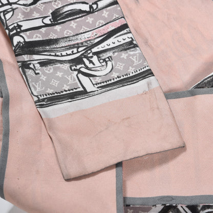 Louis Vuitton Silk Monogram Trunks Bandeau Rose Poudre 3 of 6