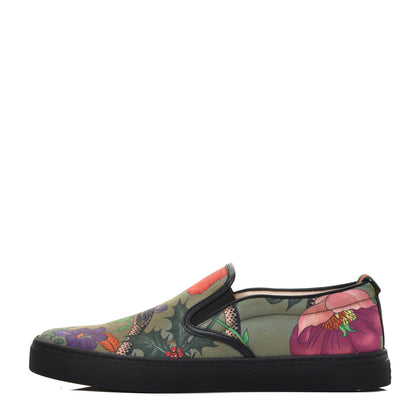 Gucci Canvas Miro Soft Calfskin Web Floral Snake Print Mens Dublin Slip On Sneakers 9.5 Militare Multicolor Black 1 of 11