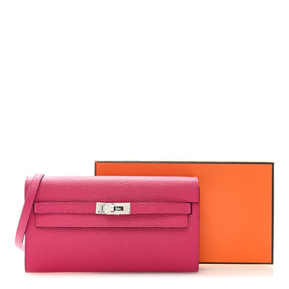 Hermes Chevre Mysore Kelly Wallet To Go Rose Mexico 9 of 9