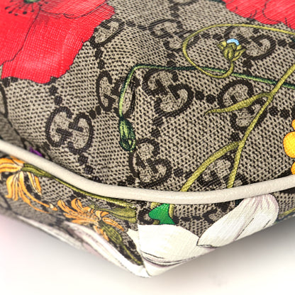 Gucci GG Supreme Monogram Flora Web Small Ophidia Half Moon Hobo White 12 of 14