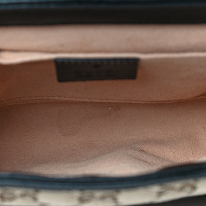 Gucci Monogram Matelasse Diagonal Mini GG Marmont Shoulder Bag Beige Black 12 of 15