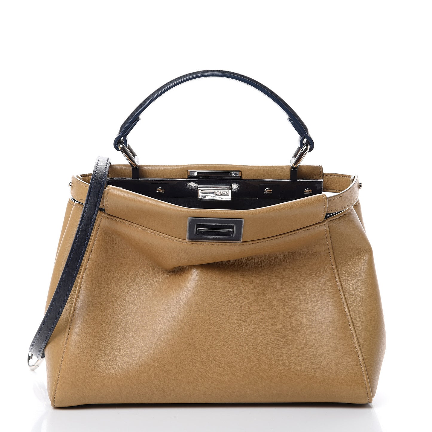 Nappa Colorblock Mini Peekaboo Iconic Satchel Cuoio Oceano Multicolor