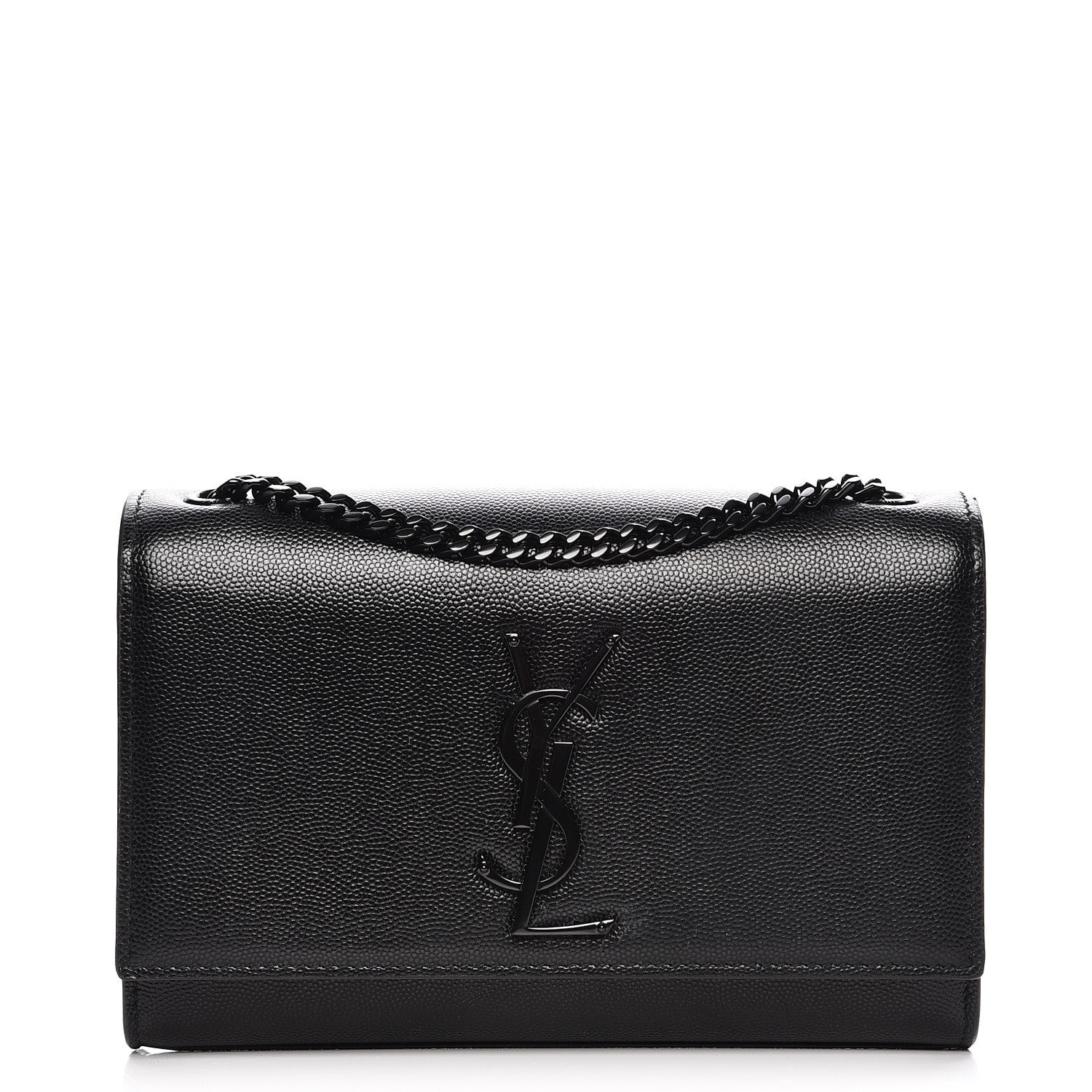 Saint Laurent Grain De Poudre Medium Classic Monogram Kate Satchel Black 1 of 9