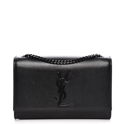 Saint Laurent Grain De Poudre Medium Classic Monogram Kate Satchel Black 1 of 9