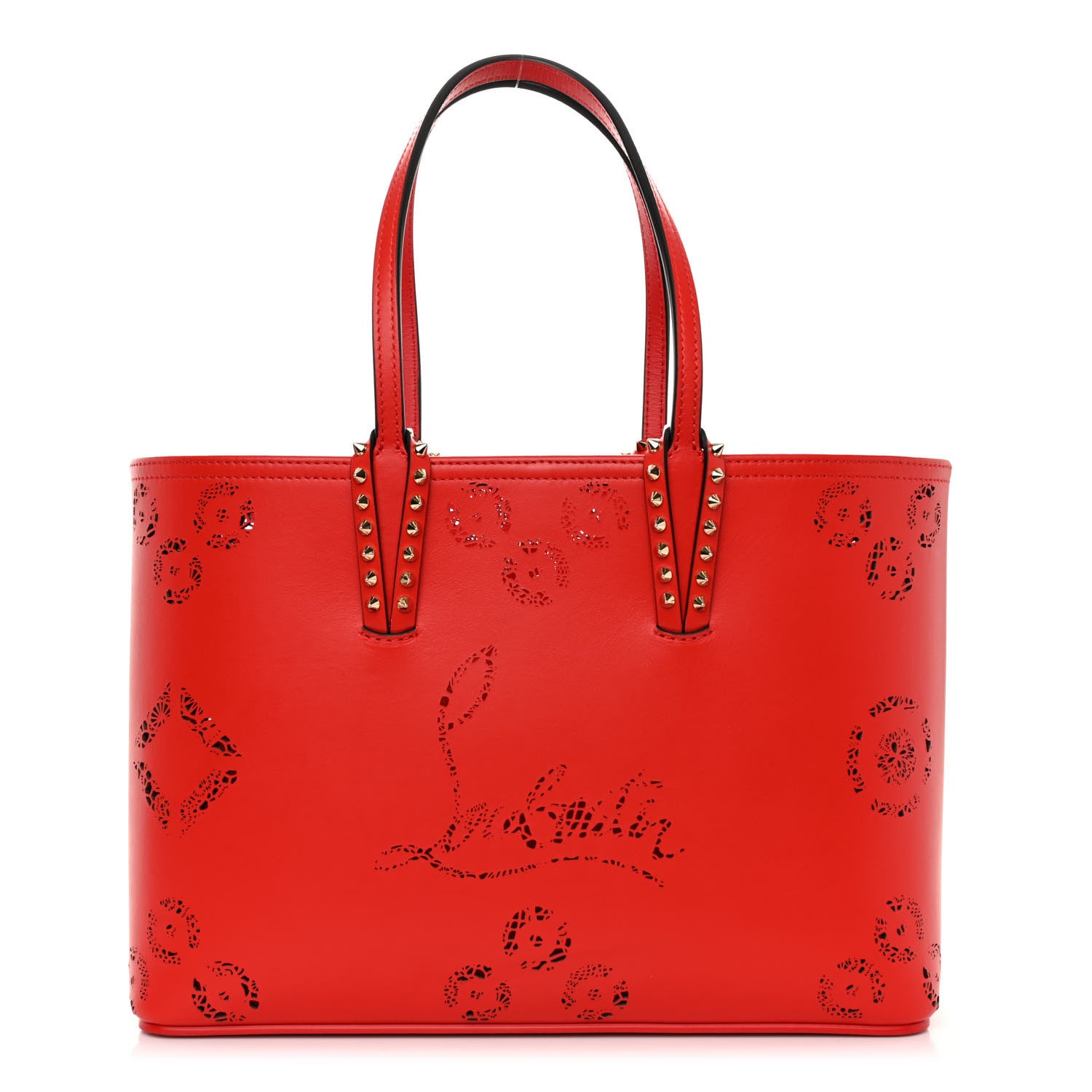 Christian Louboutin Calfskin Loubinthesky Perforated Small Cabata Tote Ole 1 of 10