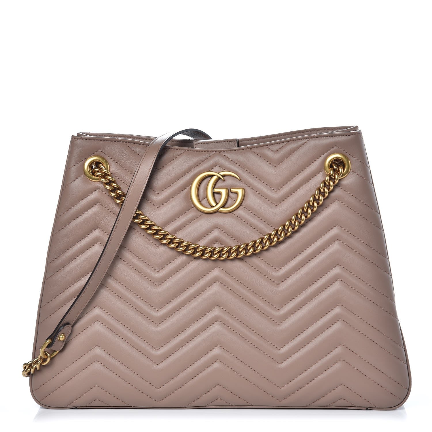 Gucci Calfskin Matelasse Medium GG Marmont Shoulder Tote Bag Porcelain Rose 1 of 7
