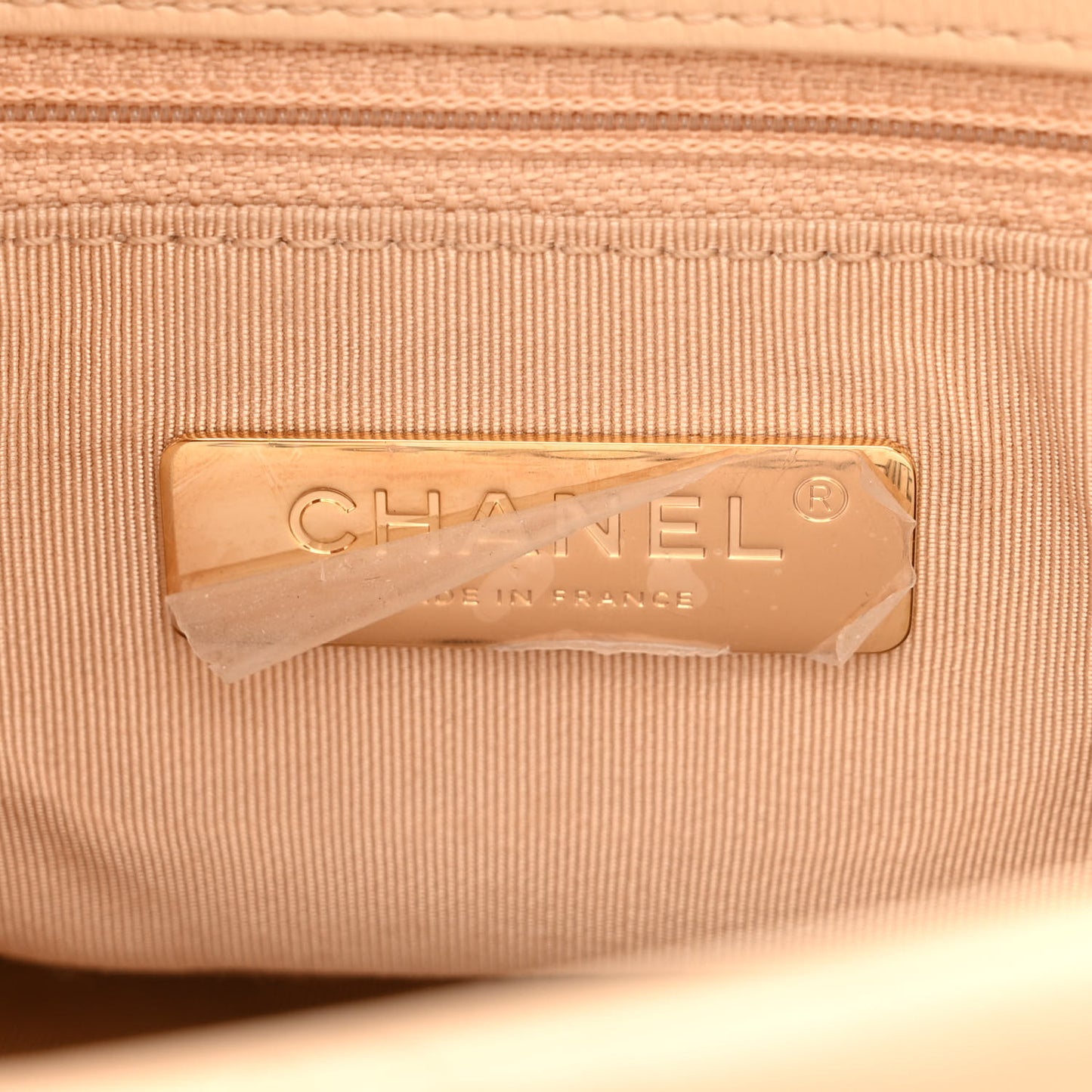 Goatskin Quilted Large Chanel 19 Flap Beige