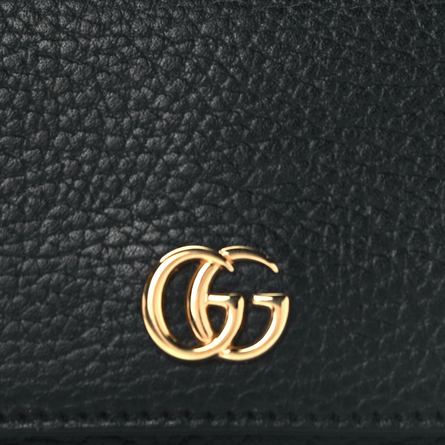 Gucci Pebbled Calfskin GG Marmont Card Case Black 7 of 9